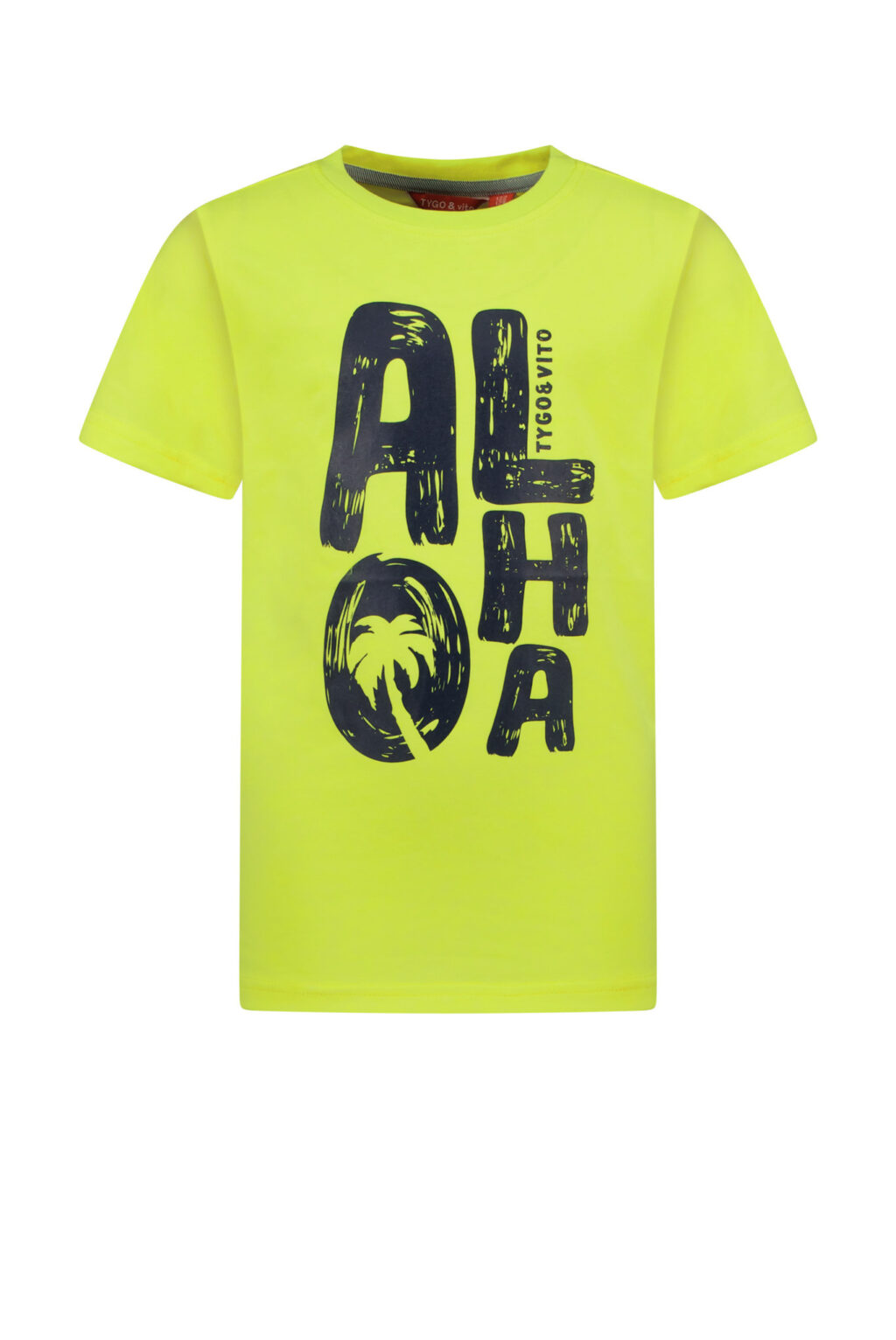 Tygo & Vito Jongens t-shirt neon Aloha - Safety geel ~ Spinze.nl