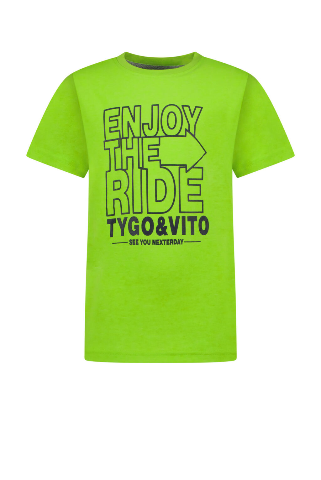 Tygo & Vito Jongens t-shirt neon - Groen gecko ~ Spinze.nl