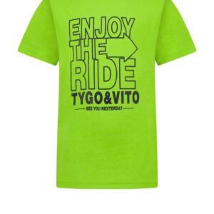 Tygo & Vito Jongens t-shirt neon - Groen gecko ~ Spinze.nl