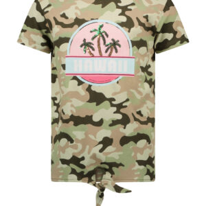 Tygo & Vito Meisjes t-shirt AOP hawaii - Army ~ Spinze.nl