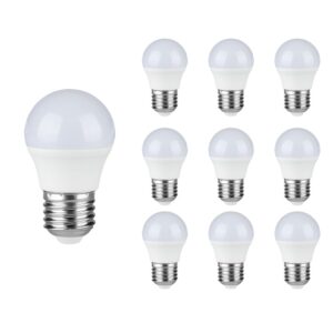 V-TAC 10x E27 LED Lamp - 5.5 Watt - 470 Lumen - Kogellamp G45 - 3000K Warm wit licht - Vervangt 40 Watt ~ Spinze.nl