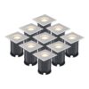 V-TAC 9x Dimbare LED grondspot - Vierkant - RVS - 2700K warm wit - 5 Watt - IP65 straal waterdicht - 3 jaar garantie ~ Spinze.nl