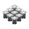 V-TAC 9x Dimbare LED grondspot - Vierkant - RVS - 6000K daglicht wit - 5 Watt - IP65 straal waterdicht - 3 jaar garantie ~ Spinze.nl