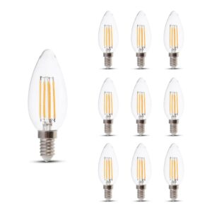 V-TAC Set van 10 E14 LED Dimbare Filament Lampen - 4 Watt & 400 Lumen - 3000K Warm witte lichtkleur - 300° stralingshoek - 20.000 branduren geschikt voor E14 fittingen ~ Spinze.nl