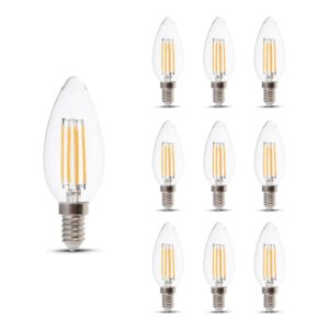 V-TAC Set van 10 E14 LED Filament Lamp - 4 Watt & 400 Lumen - 3000K Warm witte lichtkleur - 300° stralingshoek - 20.000 branduren geschikt voor E14 fittingen ~ Spinze.nl