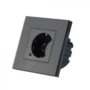 V-TAC Slim stopcontact zwart - Koppelbaar met Google Home & Alexa ~ Spinze.nl