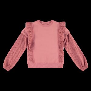 Vinrose Meisjes sweater - Dusty roze ~ Spinze.nl
