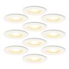10x Bari inbouwspots - 4 Watt 345 lumen - 2700K warm wit - Dimbaar - IP65 - Wit - voor binnen en buiten - GU10 fitting | HOFTRONIC