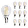 10x E14 LED Filament - 4 Watt 470 lumen - 2700K warm wit licht - kleine fitting - Vervangt 40 Watt - P45 vorm | HOFTRONIC