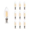 10x E14 LED Filament Lamp - 4 Watt 400 Lumen - 3000K Warm wit - Vervangt 35 Watt - E14 fitting - Kaarslamp - Kleine fitting | V-TAC