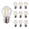 10x E27 LED Filament - 4 Watt 470 lumen - 2700K warm wit licht - Grote fitting - Vervangt 40 Watt - G45 vorm | HOFTRONIC