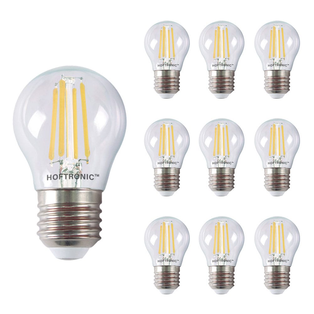 10x E27 LED Filament - 4 Watt 470 lumen - 2700K warm wit licht - Grote fitting - Vervangt 40 Watt - G45 vorm | HOFTRONIC