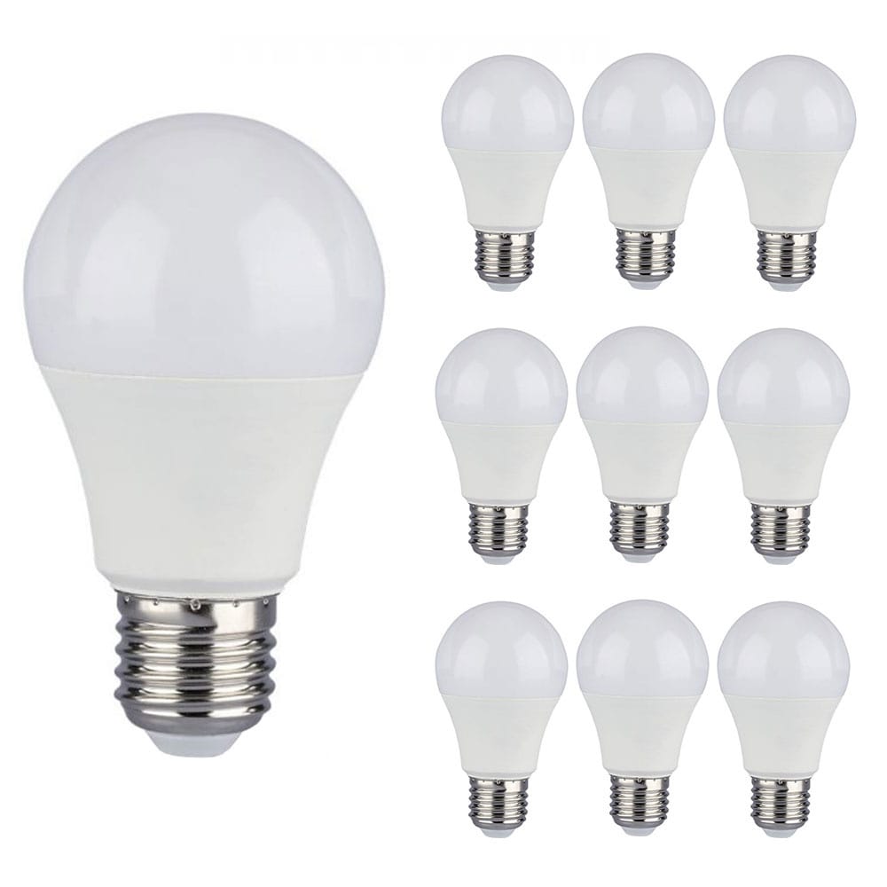 10x E27 LED Lamp - 9W 806 lumen - 3000K warm wit - Vervangt 60 Watt - E27 fitting - A58 - Grote fitting | V-TAC