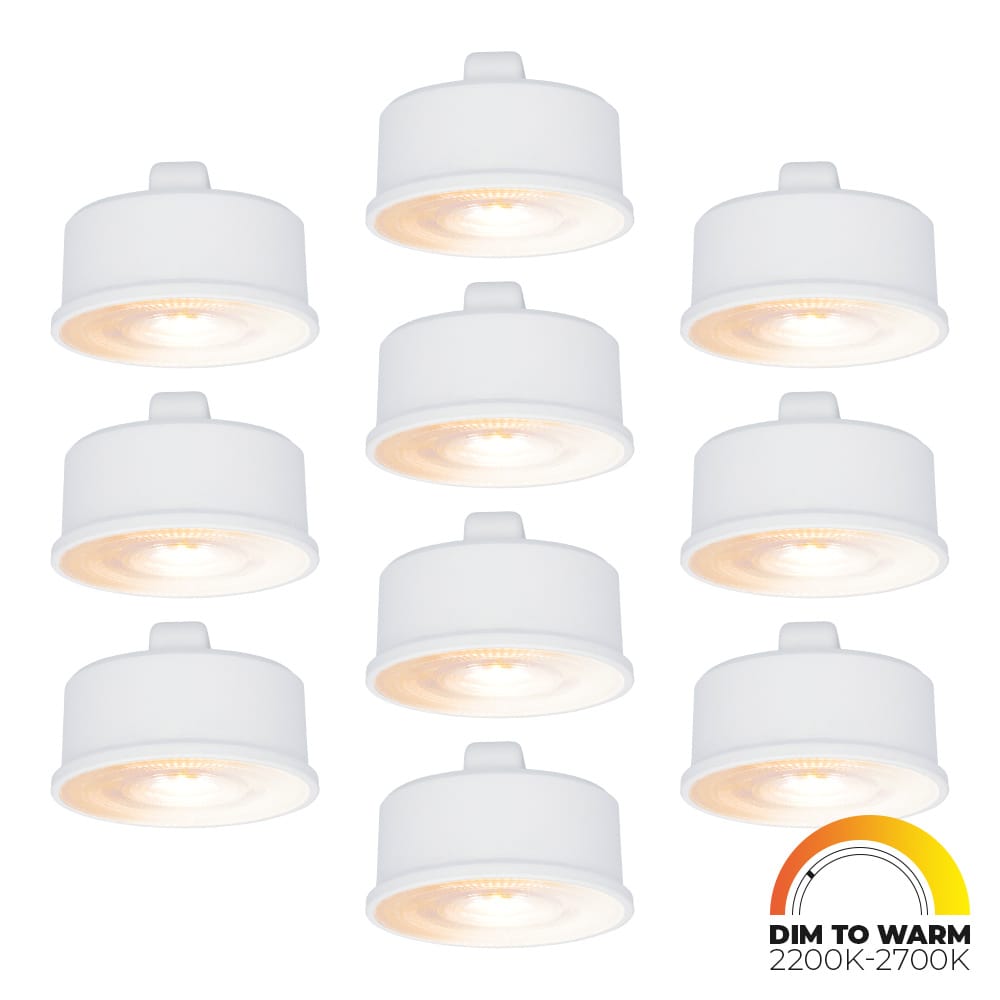 10x LED Module - Dimbaar - 3.8W 220lm - Dim to warm - Vervangt 50 Watt - GU10 fitting - Plat - Universele fitting | HOFTRONIC
