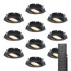 10x LED inbouwspots Rome - Zwart - 6 Watt 500 lumen - Kantelbaar - Dimbaar - 2700K warm wit - IP44 Waterdicht - Inclusief afstandsbediening - Geringe inbouwdiepte | HOFTRONIC