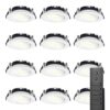 12x LED inbouwspots Rome - Wit - 6 Watt 500 lumen - Kantelbaar - Dimbaar - 2700K warm wit - IP44 Waterdicht - Inclusief afstandsbediening - Geringe inbouwdiepte | HOFTRONIC