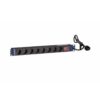 19 inch stekkerdoos met schakelaar en 8 stopcontacten | DS-IT