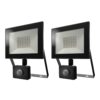 2-pack Lumos LED Breedstraler met bewegingssensor en schemerschakelaar - OSRAM Chips 30W 2880lm - 4000K - IP65 - vervangt 160 Watt - 2 jaar garantie | HOFTRONIC
