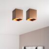 2x Astra bronzo by LUSENZ - Kubusvormige opbouwspot met geborsteld bronzen design met enkele lichtbron | LUSENZ