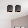 2x Astra nero by LUSENZ - Kubusvormige opbouwspot in volledig matzwart design met enkele lichtbron | LUSENZ