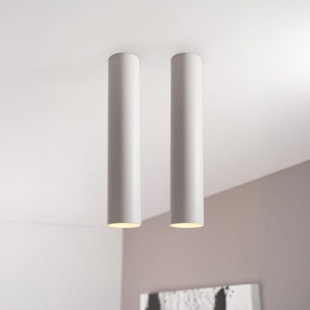 2x Canopus bianco l by LUSENZ - Cilindervormige opbouwspot in met mat witte coating | LUSENZ