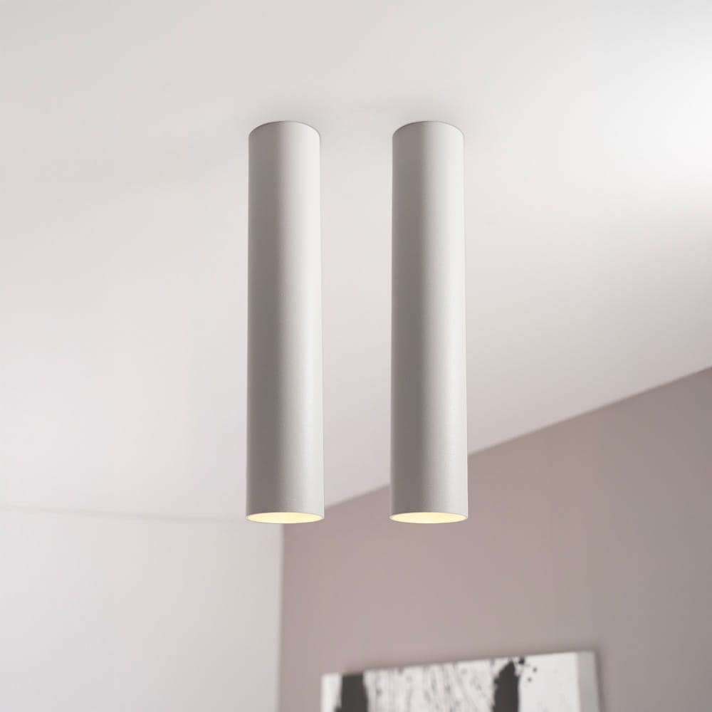 2x Canopus bianco l by LUSENZ - Cilindervormige opbouwspot in met mat witte coating | LUSENZ