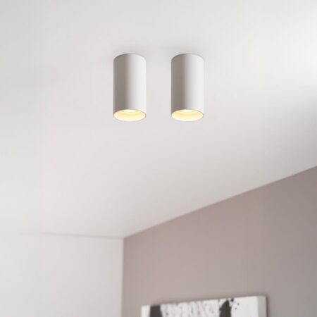 2x Canopus bianco s by LUSENZ - Cilindervormige opbouwspot in met mat witte coating | LUSENZ