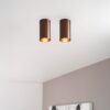 2x Canopus bronzo s by LUSENZ - Cilindervormige opbouwspot in met geborsteld bronzen coating | LUSENZ