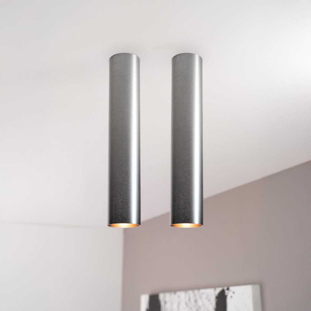 2x Canopus fero l by LUSENZ - Cilindervormige opbouwspot in geborsteld gunmetal grijs | LUSENZ