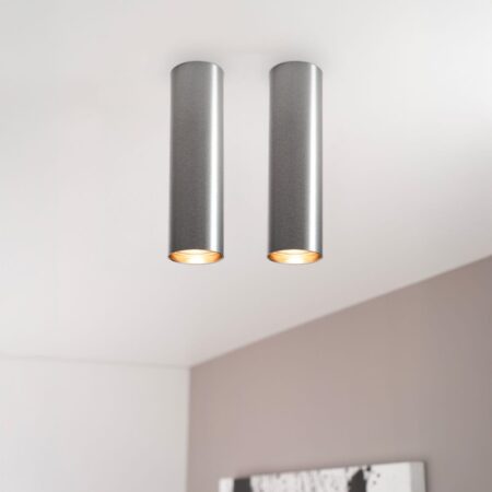 2x Canopus fero m by LUSENZ - Cilindervormige opbouwspot in geborsteld gunmetal grijs | LUSENZ