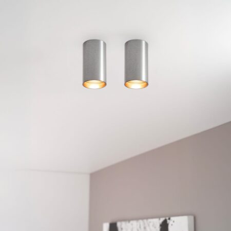 2x Canopus fero s by LUSENZ - Cilindervormige opbouwspot in geborsteld gunmetal grijs | LUSENZ