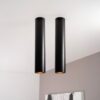 2x Canopus nero l by LUSENZ - Cilindervormige opbouwspot in met mat zwarte coating | LUSENZ