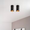 2x Canopus nero s by LUSENZ - Cilindervormige opbouwspot in met mat zwarte coating | LUSENZ