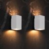 2x Cometa bianco by LUSENZ - Up and downlight - Rechthoekige wandlamp met mat witte coating | LUSENZ