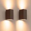 2x Cometa bronzo m by LUSENZ - Up and downlight - Rechthoekige wandlamp met geborsteld bronzen coating | LUSENZ