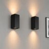 2x Cometa nova by LUSENZ - Up and downlight - Rechthoekige wandlamp met mat zwarte coating | LUSENZ