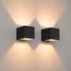 2x Fornax nero by LUSENZ - Kubusvormige up and down wandlamp met een mat zwarte coating | LUSENZ