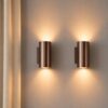 2x Giove bronzo by LUSENZ - Up and down licht met karakter - Cilindervormige wandlamp met een geborstelde bronzen coating | LUSENZ