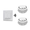 2x LED dimmer/ontvanger - Draadloos - Incl. wit frame met 2-kanaals drukknop - Geschikt voor inbouw & opbouw - Maximaal 200 Watt | HOFTRONIC