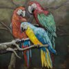 3D Metaal schilderij papegaaien | Gave Specials