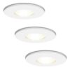3x Barcelona LED Inbouwspot - Dimbaar - 4 Watt 4000K Neutraal Wit - GU10 Fitting - IP44 spatwaterdicht - Wit - Voor binnen
