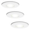 3x Barcelona LED Inbouwspots - Dimbaar - 4 Watt 6500K Daglicht wit - GU10 Fitting - IP44 - Wit - Voor binnen