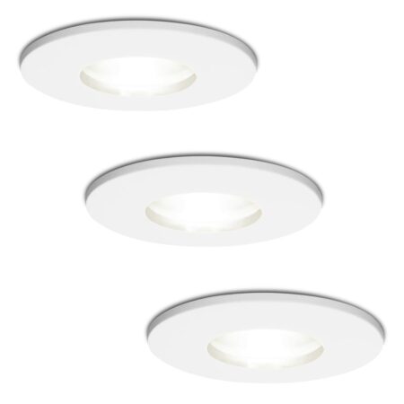 3x Barcelona LED Inbouwspots - Dimbaar - 4 Watt 6500K Daglicht wit - GU10 Fitting - IP44 - Wit - Voor binnen