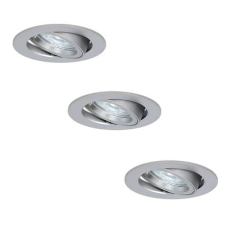 3x Jose LED Inbouwspots - 4W 450 Lumen - 6500K - Kantelbaar - RVS | HOFTRONIC