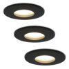 3x Porto LED Inbouwspots - Dimbaar - 4 Watt 4000K Neutraal Wit Spot IP44 - GU10 Fitting - Zwart - Voor binnen en buiten | HOFTRONIC