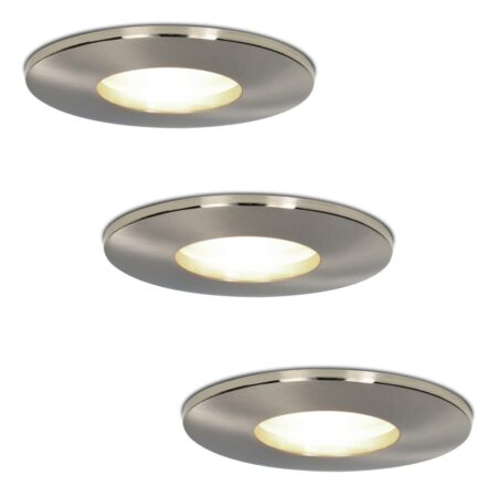 3x Vegas LED Inbouwspots - Dimbaar - 4 Watt 4000K Neutraal Wit - IP44 spatwaterdicht - Aluminium - Voor binnen
