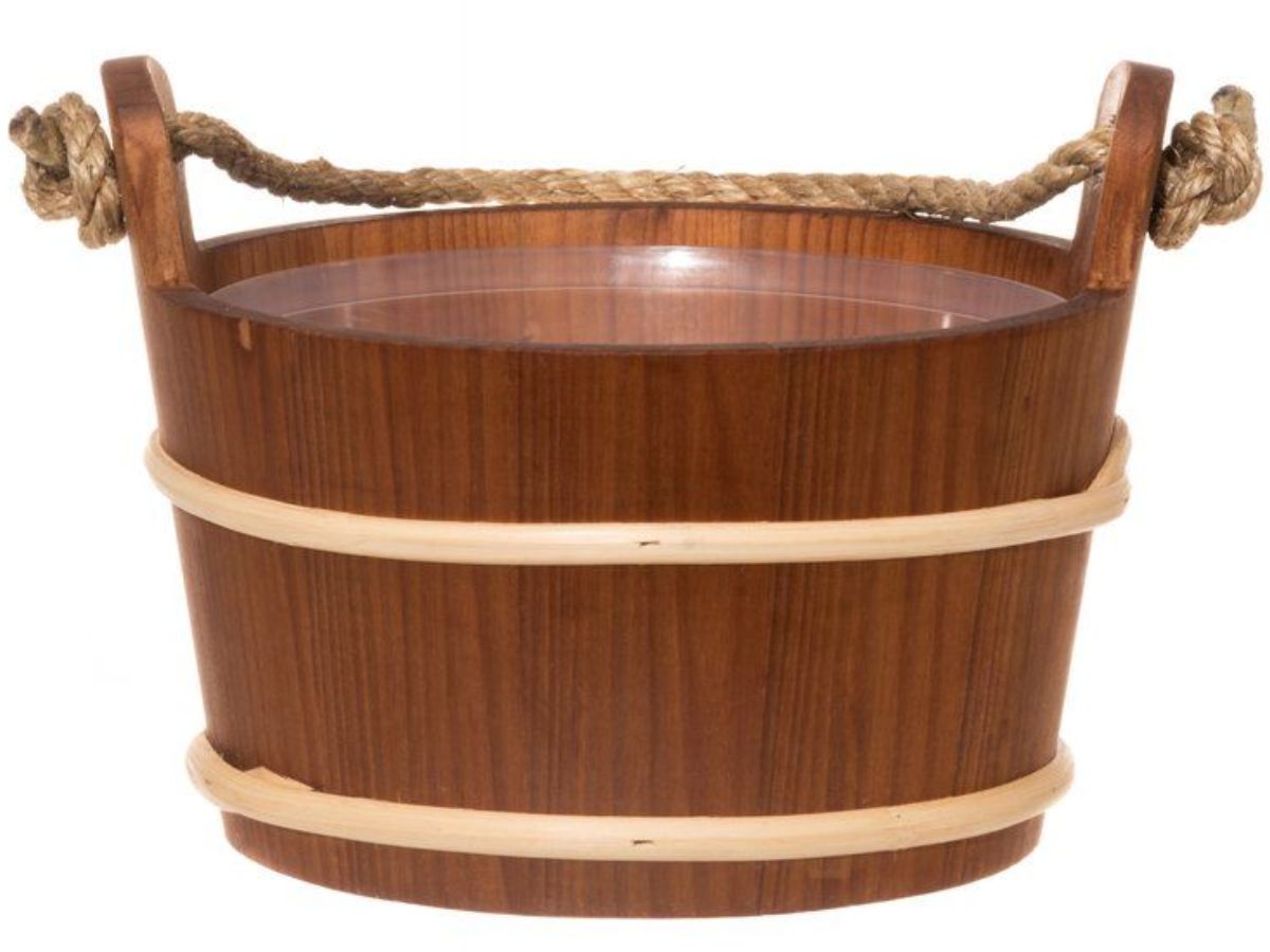 4Living sauna-emmer met touwgreep - Elzenhout | Rento
