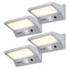 4x Burley - LED Solar Wandlamp met bewegingssensor en schemerschakelaar - 3 lichtstanden - 21LEDs - 3000K - IP65 Waterdicht - Solar buitenlamp | HOFTRONIC