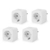 4x Slimme stekker - WiFi & Bluetooth - Energiemeter - Compatibel met Amazon Alexa & Google Home - Wit - 16A smart plug | Nedis