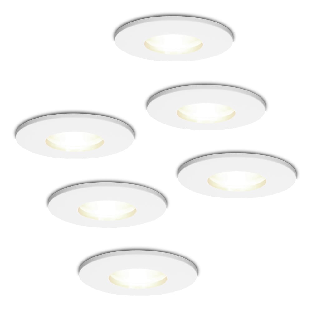 6x Barcelona LED Inbouwspots - Dimbaar - 4 Watt 4000K Neutraal Wit - GU10 Fitting - IP44 - Wit - Voor binnen